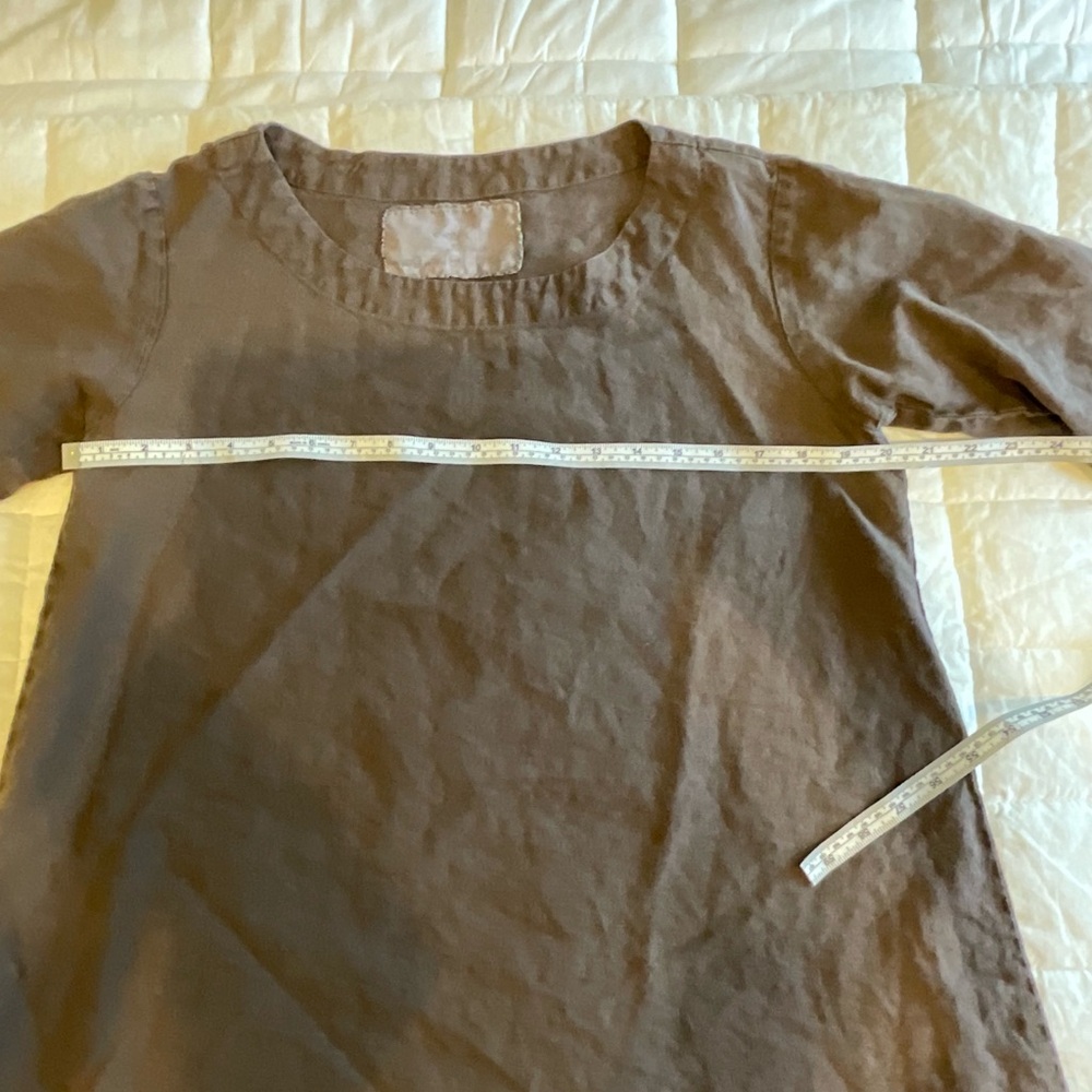 notPERFECTLINEN, 100% linen tunic, 3/4 sleeves, size M/L, brown